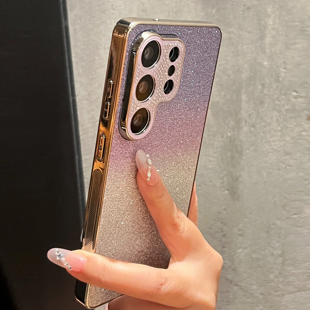 Luxury Plating Gradient Glitter Diamond Phone Case Cover