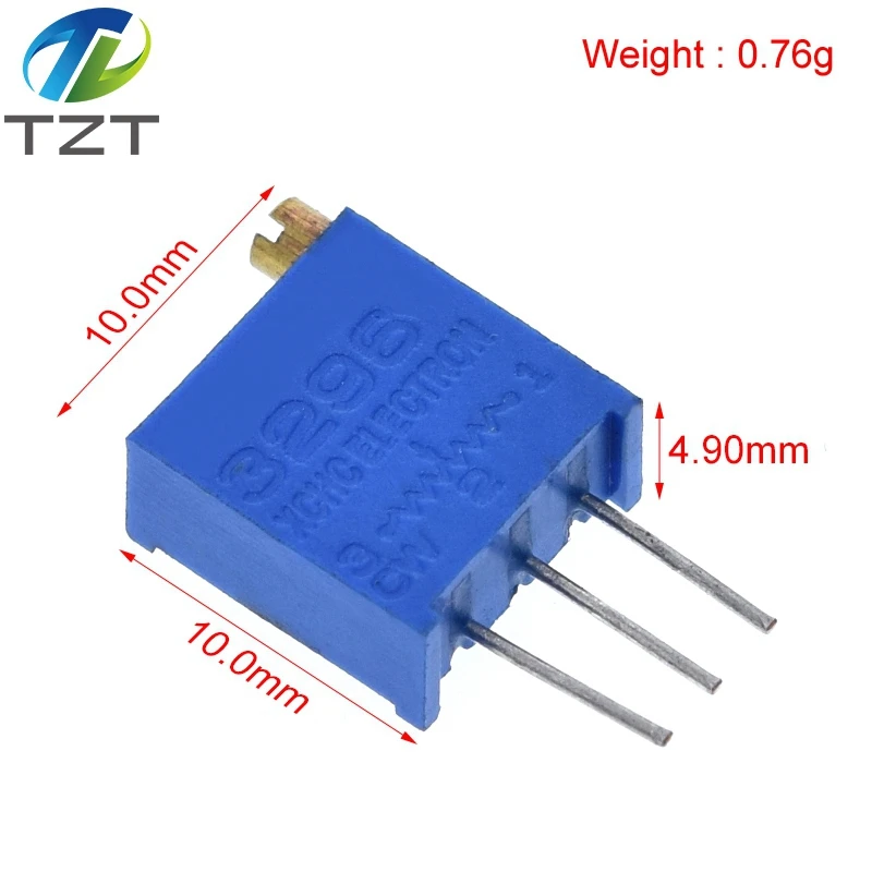 Trimmer Potentiometer 10pcs 3296W 3296 50 100 200 500 ohm 1K 2K 5K 10K 20K 50K 100K 200K 500K 1M ohm 103 100R 200R 500R Trimpot Trimmer Potentiometer