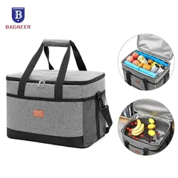36L Large Insulated Cooler Bag Food Drink Thermal Picnic Lunch Bag Leakproof Cooling Box Camping BBQ Family Outdoor Activities