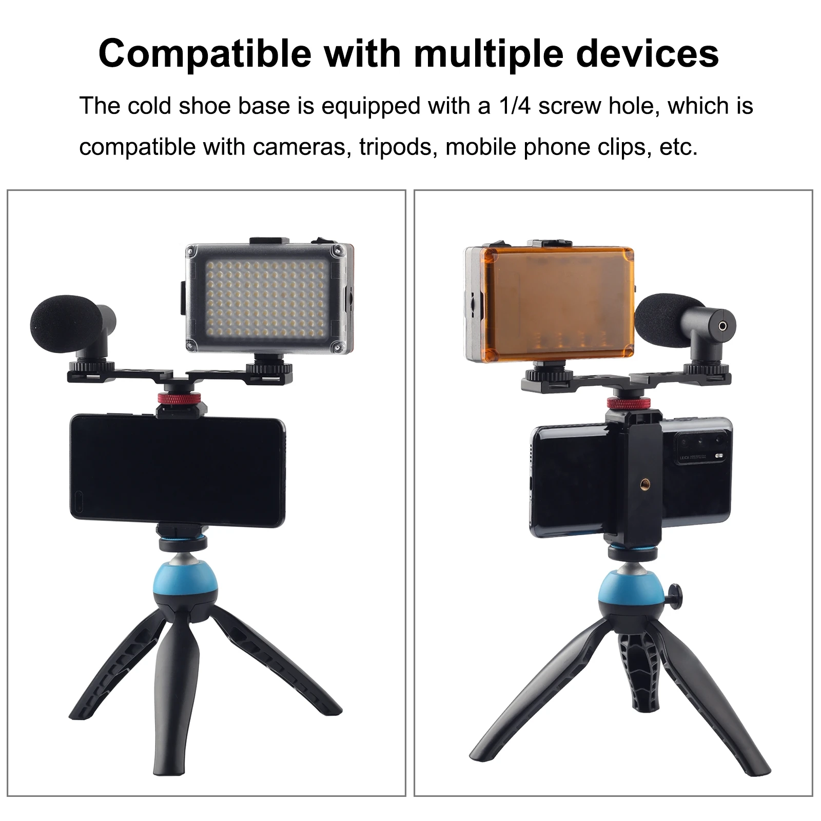 PULUZ Three-head Cold Shoe Bracket Mount For Camera Accessories Such as Microphone or Fill Light