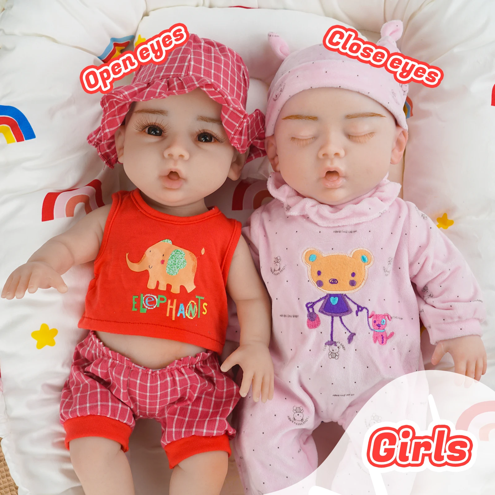 CUAIBB 47cm 2.8kg 100% Full Silicone Baby Doll Children Accompany Toys for Kids Birthday Gift Realistic Infant Care Model