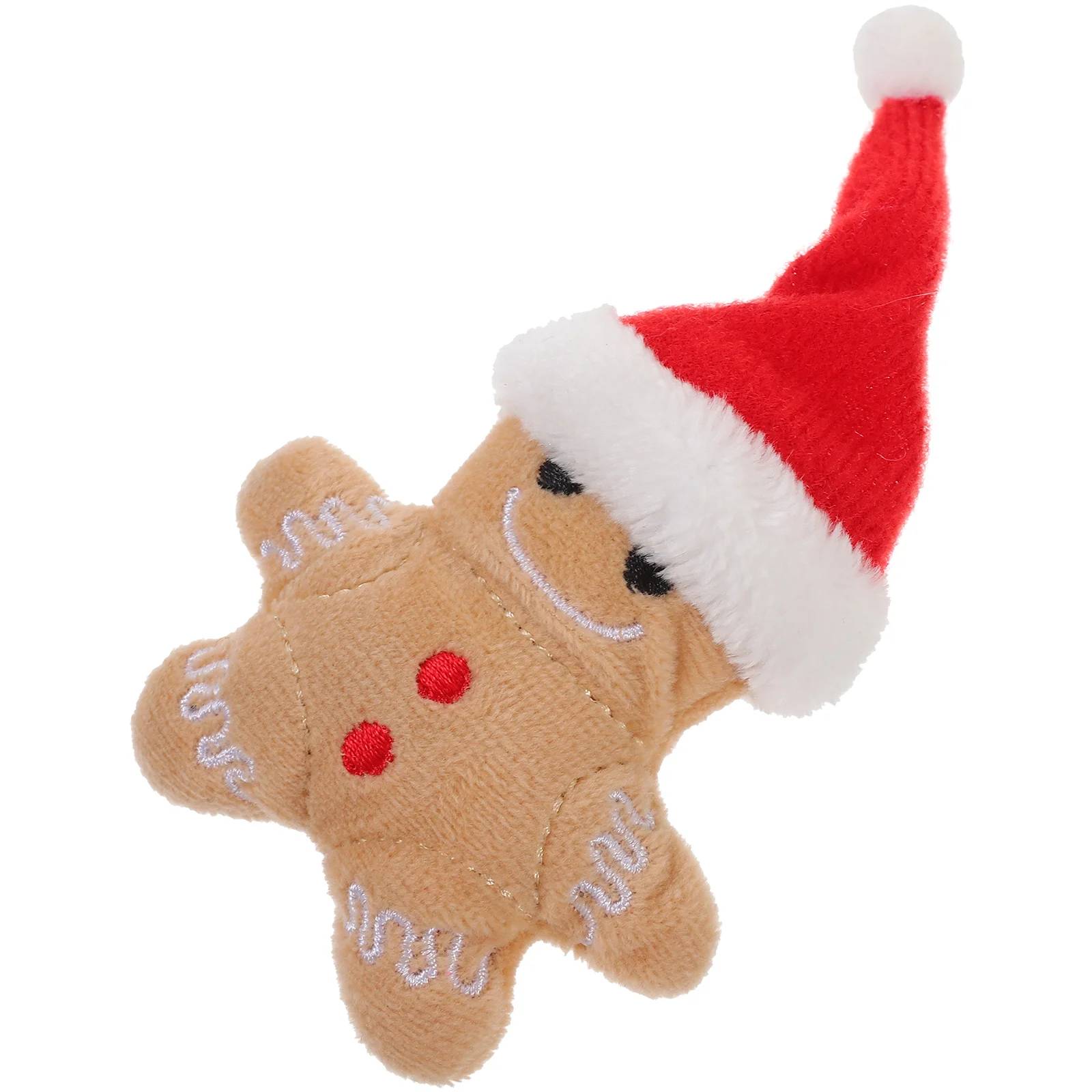 

Christmas Cat Catnip Toys Plush Gingerbread Man Cat Chew Toy Bites Resistant Catnip Toys Teeth Cleaning Kitten Toys Christmas