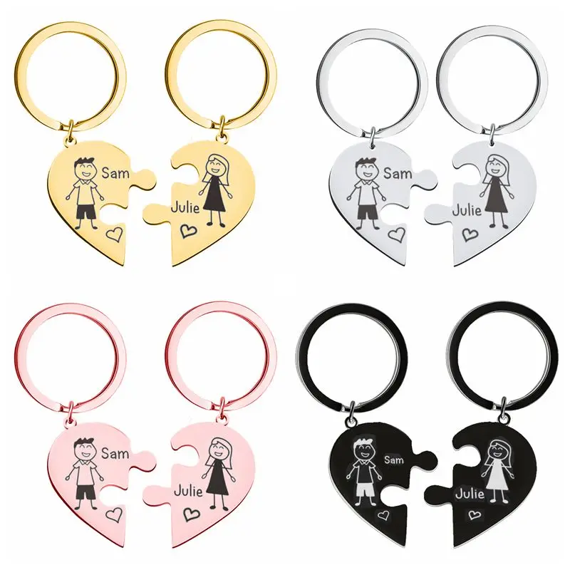 

Personalized Family Gifts Keychain Custom Mom Dad Daughter Son Pet Key Chain Engraved Mordern Familia Mother Father Kids Keyring