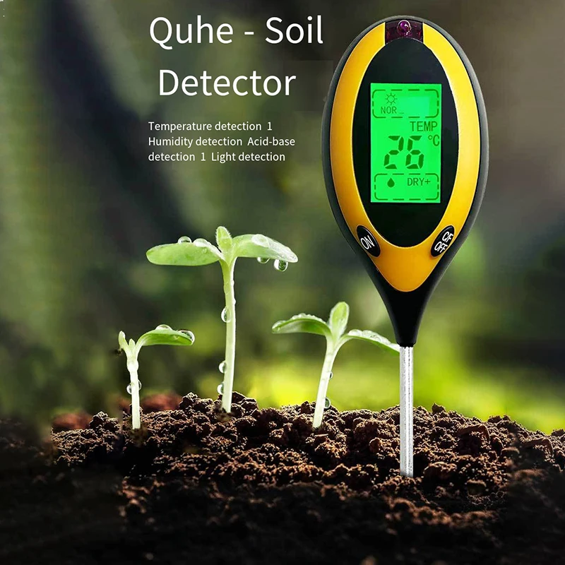 Soil PH Tester 4 in 1 PH Light Moisture Acidity Tester Soil Moisture Meter Plant Kit for Flowers soil tester
