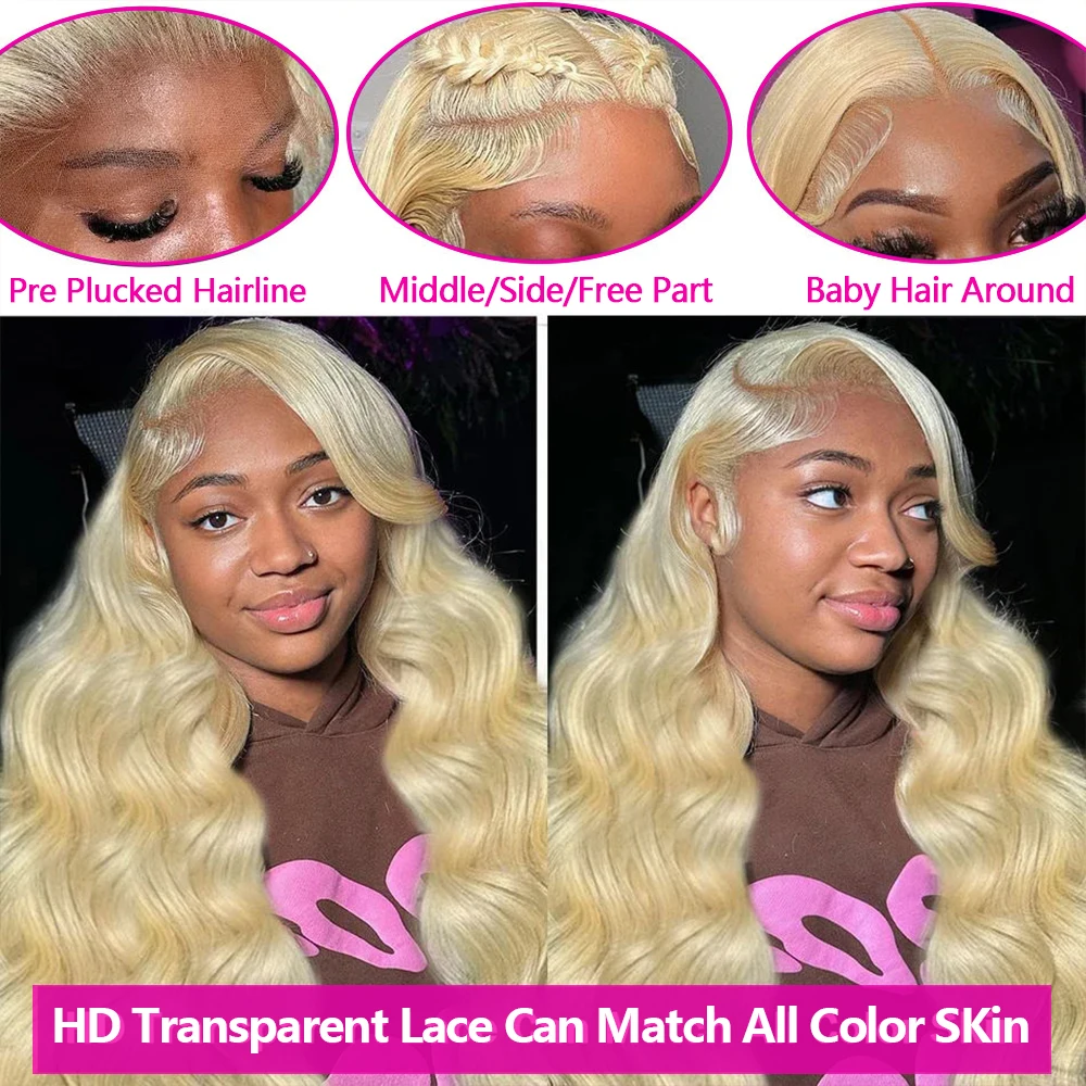 613 Blonde 13x6 Lace Frontal Wigs Remy Brazilian Body Wave 13x4 Full Lace Frontal Wig Human Hair Wigs for Women 250% Density