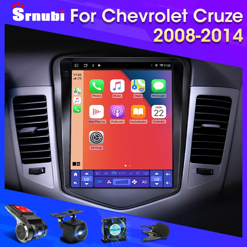 Экран в стиле Tesla для Chevrolet Cruze 2008-2014 Carplay Android 11 автомобильное радио мультимедийный