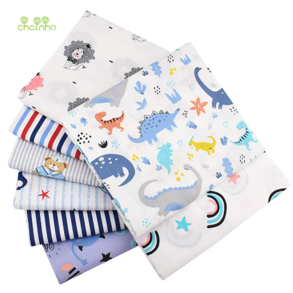 Chainho,Printed Twill Weave Cotton Fabric,Patchwork Cloth,DIY Quilting Sewing Material,8 Cartoon Designs,2 Sizes,15C43