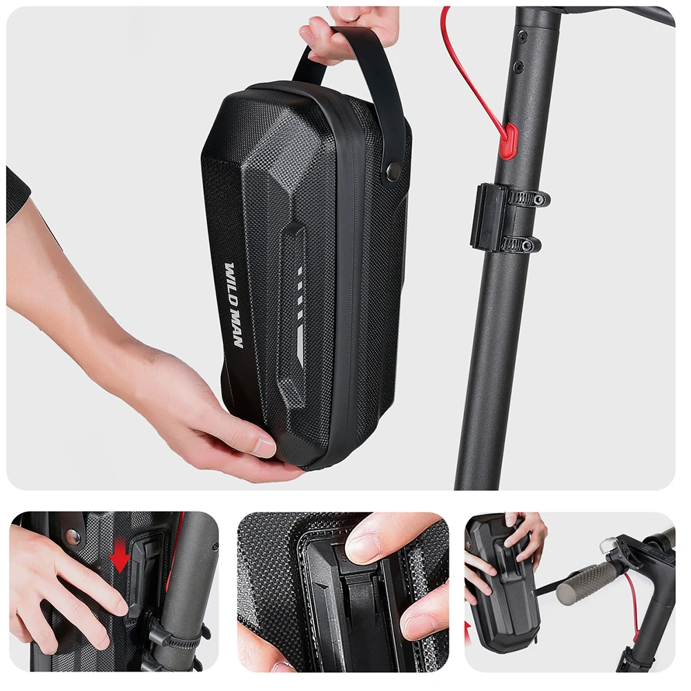 4L 2L 3L Electric Scooter Bag Wild man Hard Shell Scooter Front Bag for  M365 PRO2 Handlebar for Electric Scooter Accessories bag - AliExpress