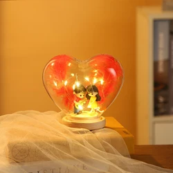 Lampe féerique à piles en forme de cœur, décoration de table, éclairage pour l'atmosphère de fête 