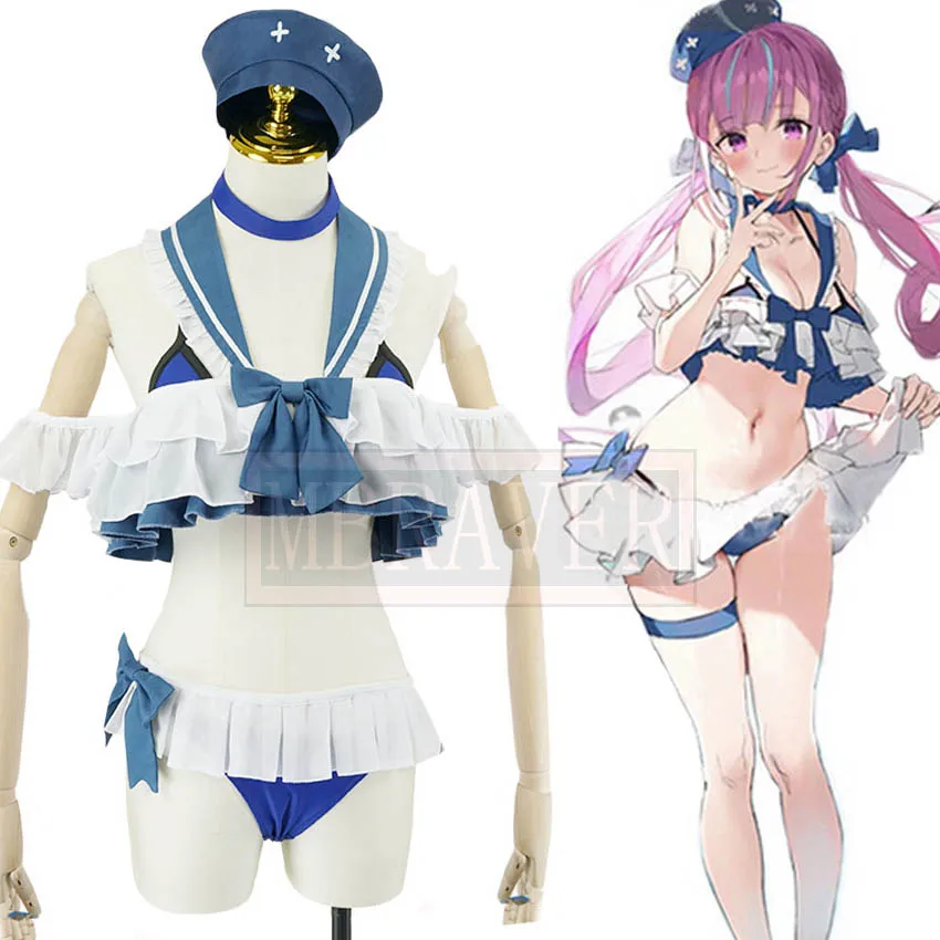 

Youtube Vtuber Hololive Minato Aqua Sexy Beach Swimsuit Cos Cosplay Costume Uniform Christmas Halloween Custom-made Any Size