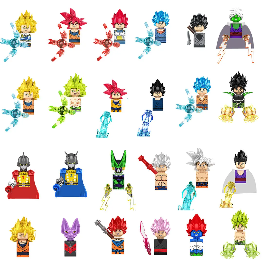 Kf6158 dragon ball z blocos de construção son goku broli gamma vegeta anime  dos desenhos animados