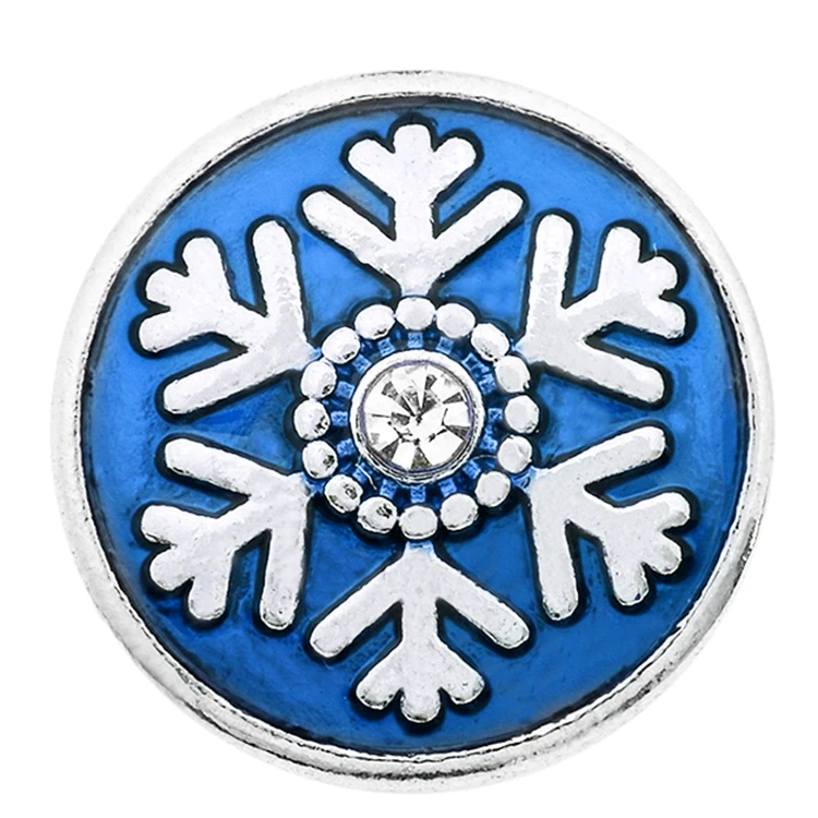 XH2076 christmas snowflake Metal Snap Button For Snap Jewelry (fit 18mm 20mm Snap) metal snap button