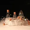 1/2X Heart/Square/Star/Ball/lamp bulb Plastic Bottle With Cork Stopper Message Bottles Jars Vials Gift Art DIY Craft Home Decor 1