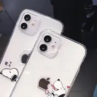 Snoopy Cute Cartoon Transparent Phone Case For iPhone 16 15 13 12 11 Pro Max Xr Xs Max 14 Plus 8 Plus Case Cute Soft Cover Y2k 5