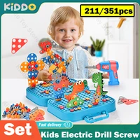 Kids Electric Drill Screw Nut Puzzles Toys Pretend Play Tool Disassembly Assembly Drill 3D Puzzle Toys For Boy Children Gifts 1