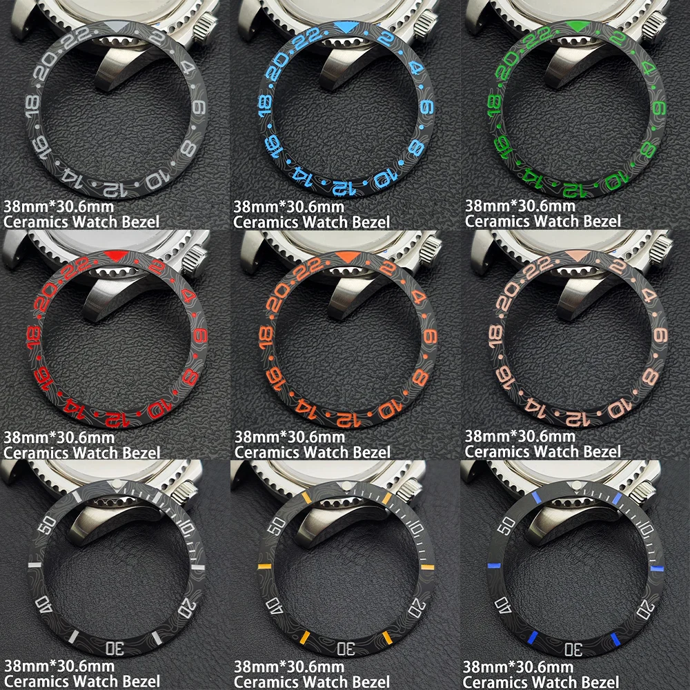 Ceramic Slope Watch Bezel with Carbon Fiber Texture