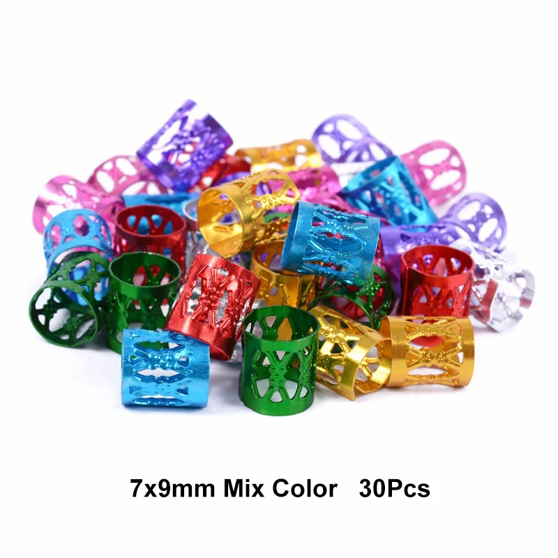 골드 실버 빈티지 바이킹 나선형 매력 머리 끈 반지 액세서리 여성과 소녀를위한 커프 클립 Dreadlocks 비즈 스타일링