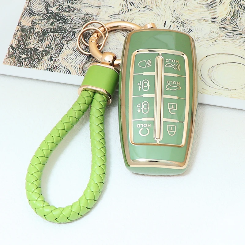TPU 8 Buttons Car Key Cover Case For Hyundai Genesis G80 GV70 GV80 Remote Key Holder Auto Accessories key case cover key case remote control case cover