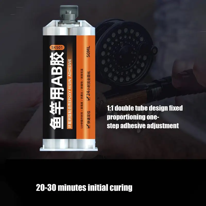 Fishing Rod Epoxy 1PC Fishing Rod Building Epoxy High Bonding 50ml A/B Transparent Glue DIY Rods Fishings Rods Accessories Fishing Tools