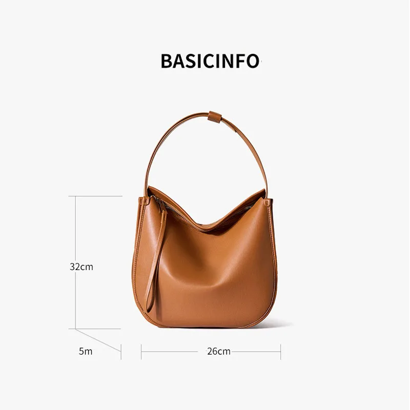 Lazy Style Big Bag cowhide leather bag luxury handbags Casual Large Capacity Shoulder Crossbody Bag Solid Color Women's Bag