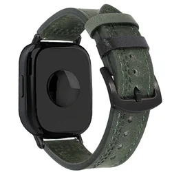 Premium Leather Loop Strap for Smartwatch - 22mm Replacement Wristband Bracelet Accessory (Green 11)