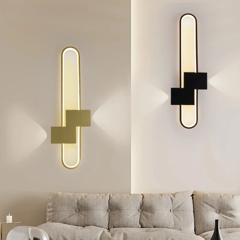 

Nordic minimalist long strip bedside wall lamp corridor staircase wall lamp living room background wall straight line lamp