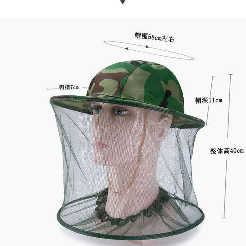 Mosquito Proof Hat Fisherman Hat Fishing Hats Camouflage Male Fishing Hat Anti-bee Insect Anti-mosquito Net