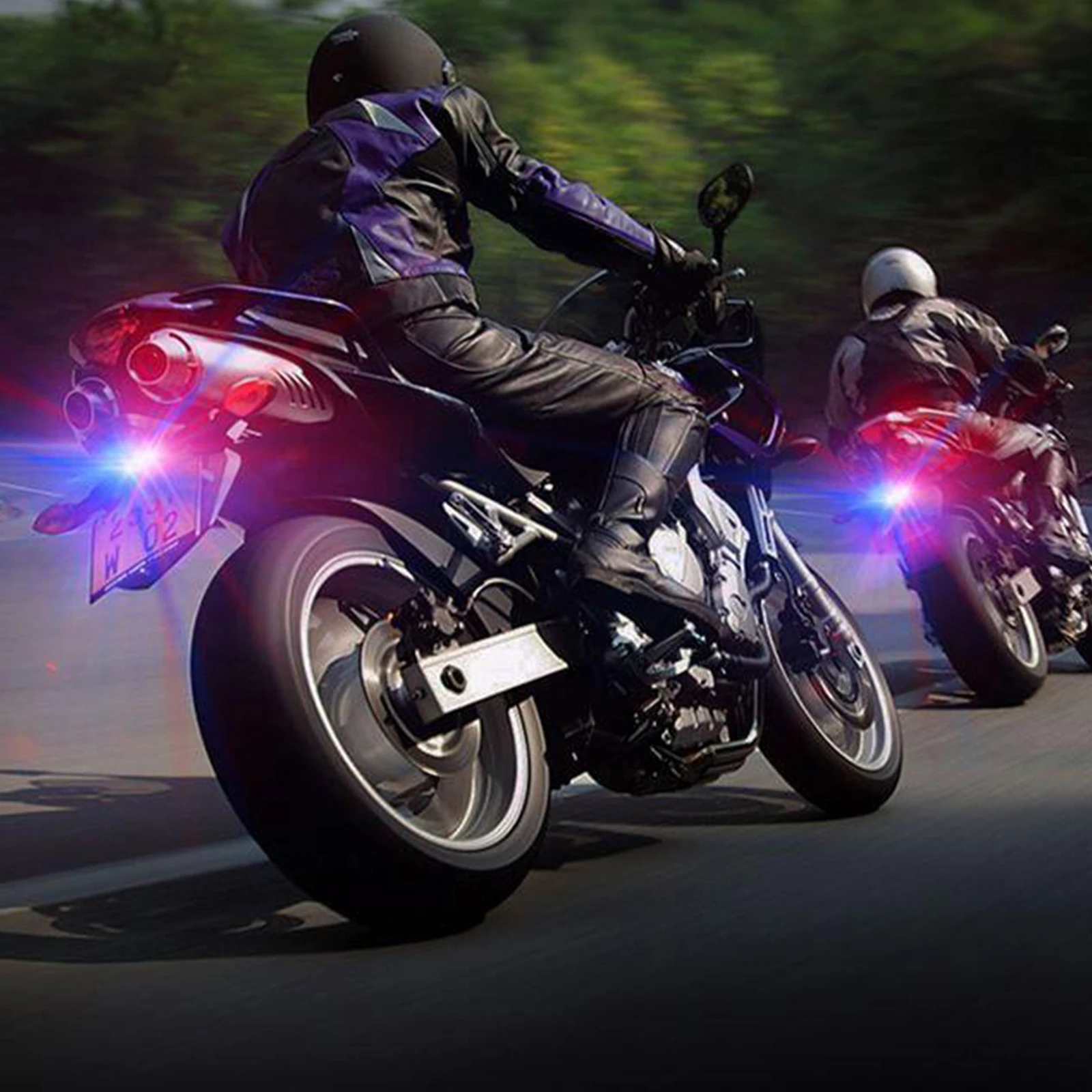 Motorcycle LED Lights Motorcycle DRL Strobe brake Lamp LED Flash Stop Light flow RGB colorful LED License Plate tai police warning day light DC 12V
