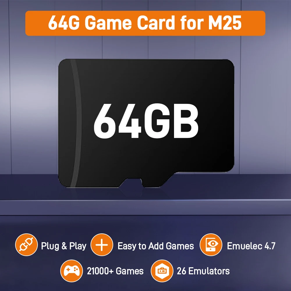 Scheda TF di gioco M25 64G integrata oltre 21000 giochi 26 emulatori per scheda di gioco PS1/PSP/N64/SS/SNES per console di gioco portatile M25 - immagine 2