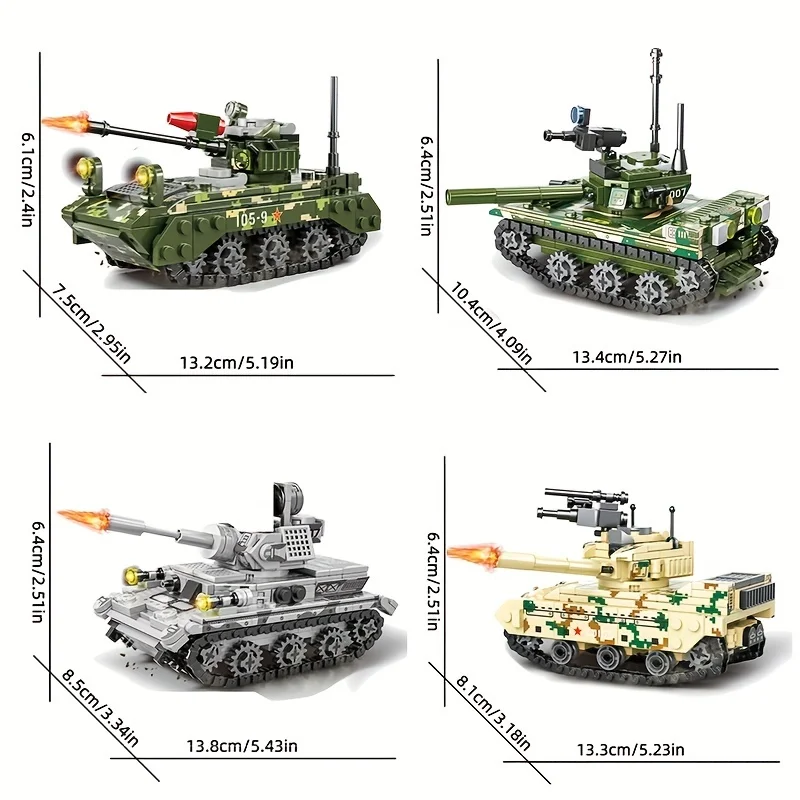 Modern Military Series Toy: Assembled Battle Tank Armored Vehicle