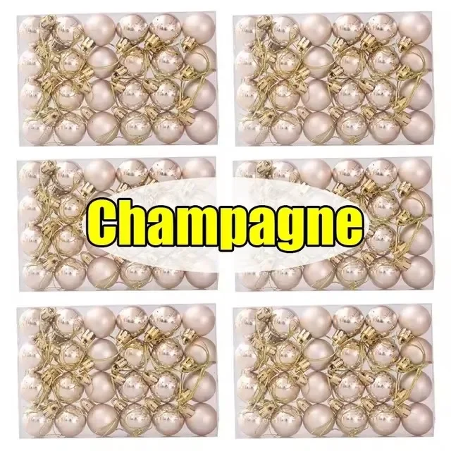 thumbnail image 1 of Juego de 144/24 bolas de colores para Navidad, bolas galvanizadas, adornos colgantes para árbol de Navidad, regalo de fiesta de Año Nuevo, venta al por mayor, 1 of 5