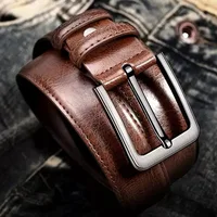 Ceinture pour hommes en cuir véritable de haute qualité avec boucle, ceinture décontractée et d'affaires, design masculin, nouveauté à la mode 2 4