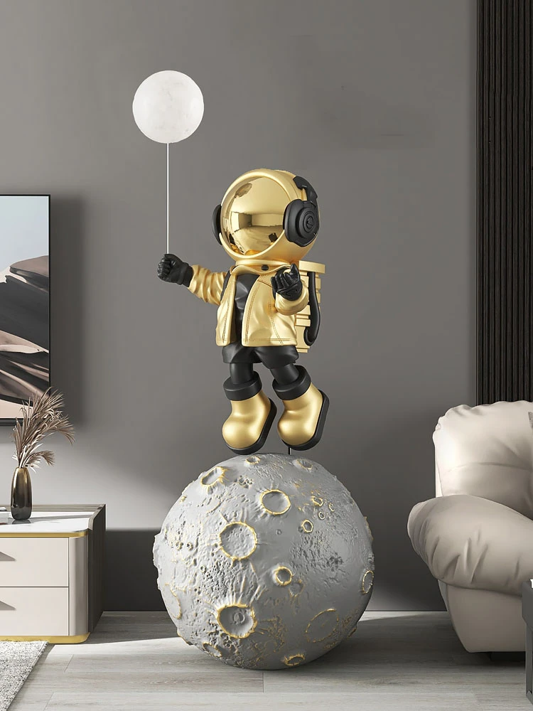 

Home Decor Luminous Astronaut Sculpture Simple Modern Style Large Living Room Decorative Sculptures Office Crafts Resin Statues