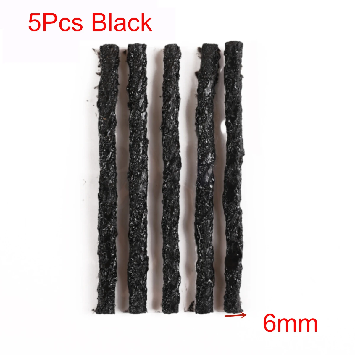 Tire Puncture Repair Plugs - 6mm X 200mm Brown Butyl Rubber Strings, 50 Pack