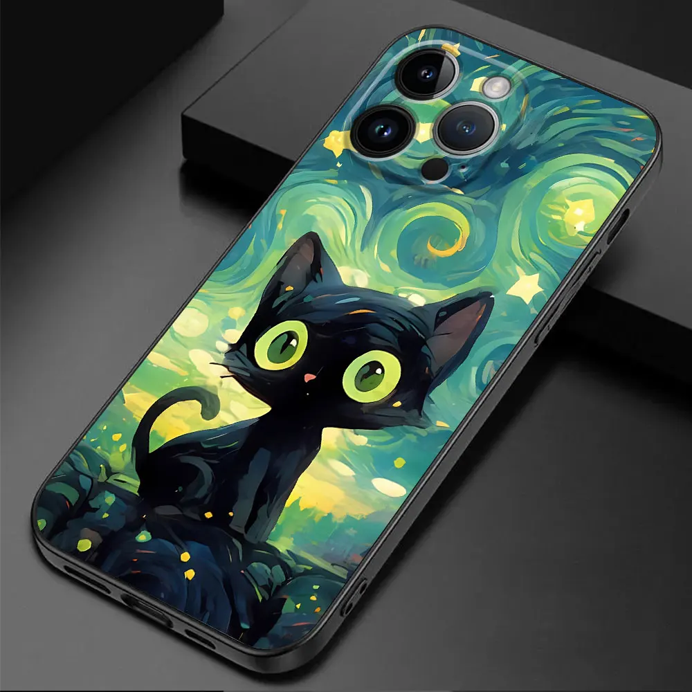Starry Sky Cat TPU Soft Phone Case