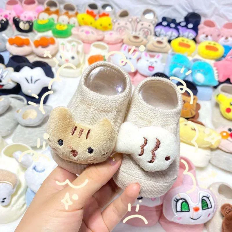 Baby Toddlers Home Floor Non-slip Dispensing Socks Cartoon Doll Cotton Socks for 0-3Y Girls Boys Kids Newborn Infant Clothes 2