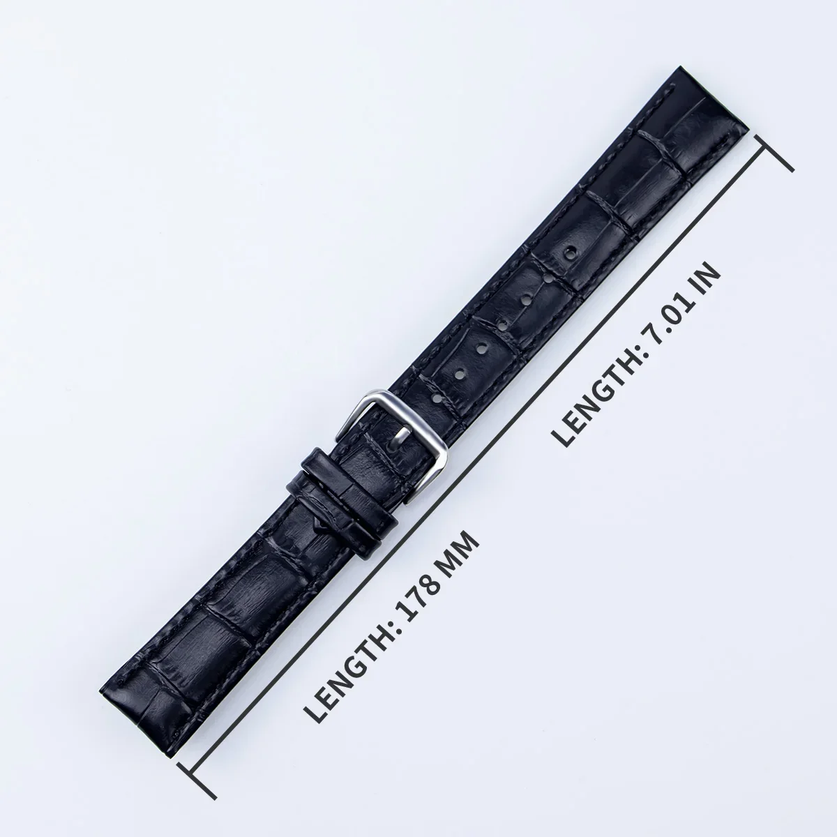 Elegant Leather Watch Strap - Soft, Comfortable, and Adjustable with Pin Buckle