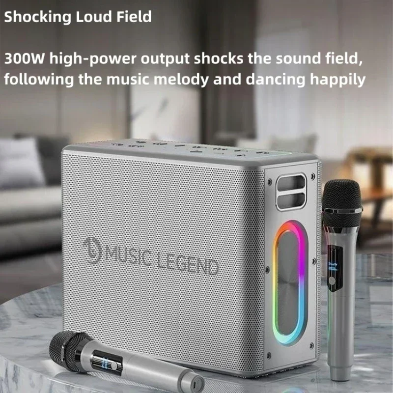 

Портативная высокомощная Беспроводная Bluetooth-аудиокарта мощностью 300 Вт для караоке с микрофоном и звуковой картой на месте