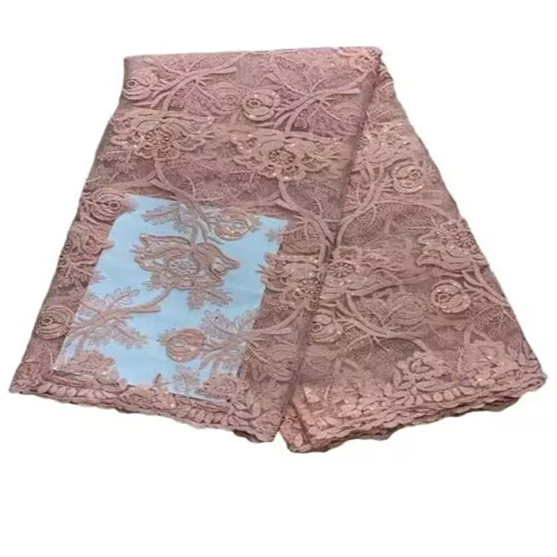 

Африканская кружевная ткань 2023, французская кружевная ткань с блестками, Высококачественная нигерийская кружевная ткань с вышивкой для стандартного платья FLJ612