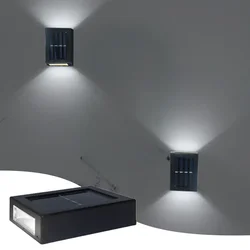 Solar - Powered Outdoor LED Wall Light - Waterproof Up/Down Lamp for Garden and Porch Decor (White - 1pc)