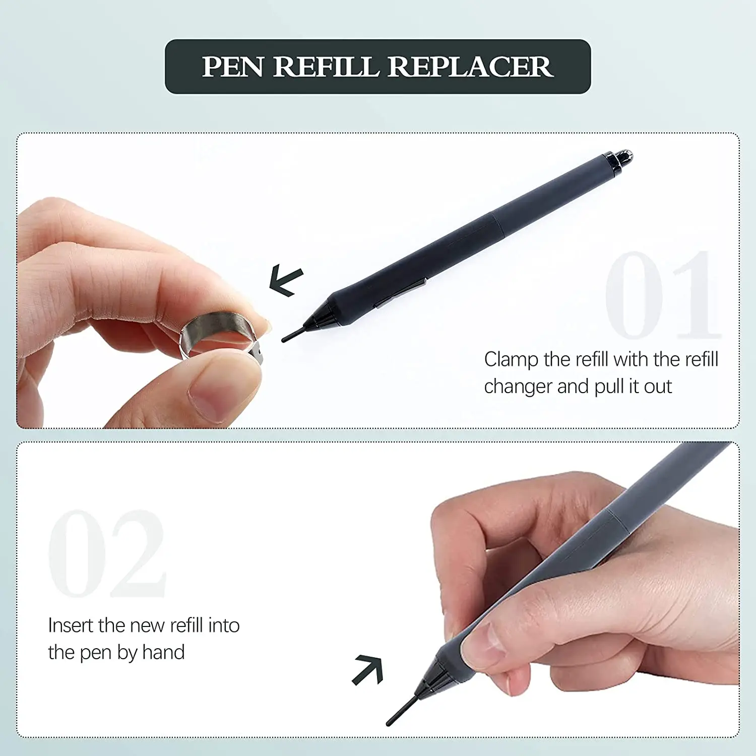 Replacement Standard Pen Nibs Compatible with Wacom Bamboo Intuos CTL471 CTL671 CTH480, Black Stylus Refill 3