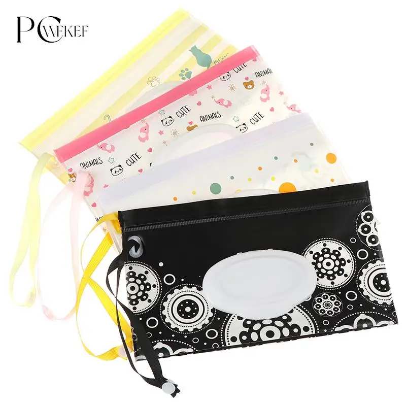 Fashion Eco friendly Easy carry Wet Wipes Bag Snap Strap Wipes