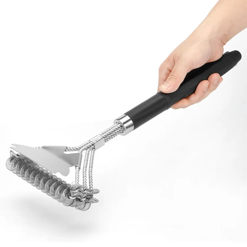 Description Picture 4 of item3-in-1 Grill Cleaning Brush BBQ Tool - Stainless Steel Barbecue Cleaner Brush Set Best BBQ Accessories for Kitchen