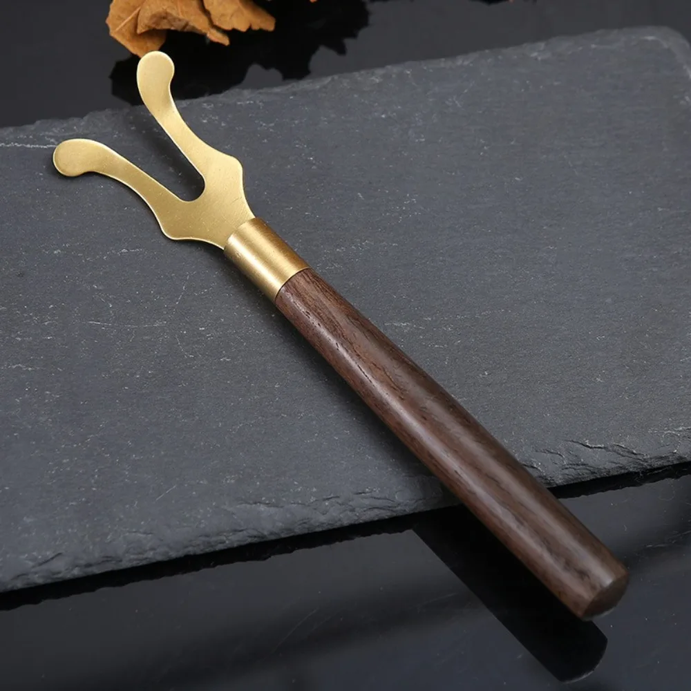New Wood Copper Teapot Lid Clip 17cm Safe Tea Kettle Cover Fork Durable Heat Insulation Kung Fu Tea Tools for Cast Iron Teapot