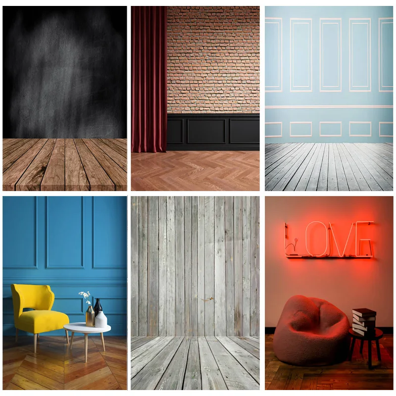 

Photorealistic Fabric Photography Background Vintage Walls And Wooden Floors Photo Background Studio Props MKL-03