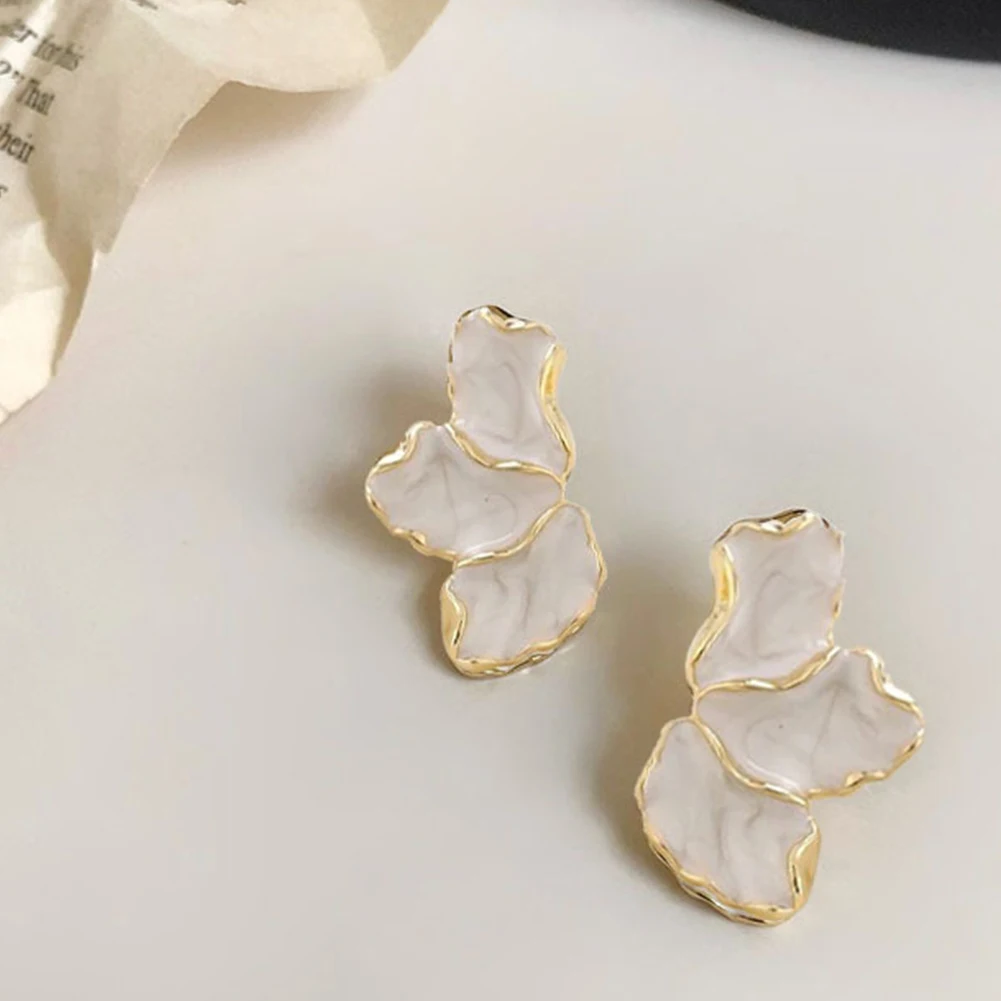Irregular Petal Earring Trendy Jewelry Gift Flower Dangle Earrings Flower Stud Earrings for Women