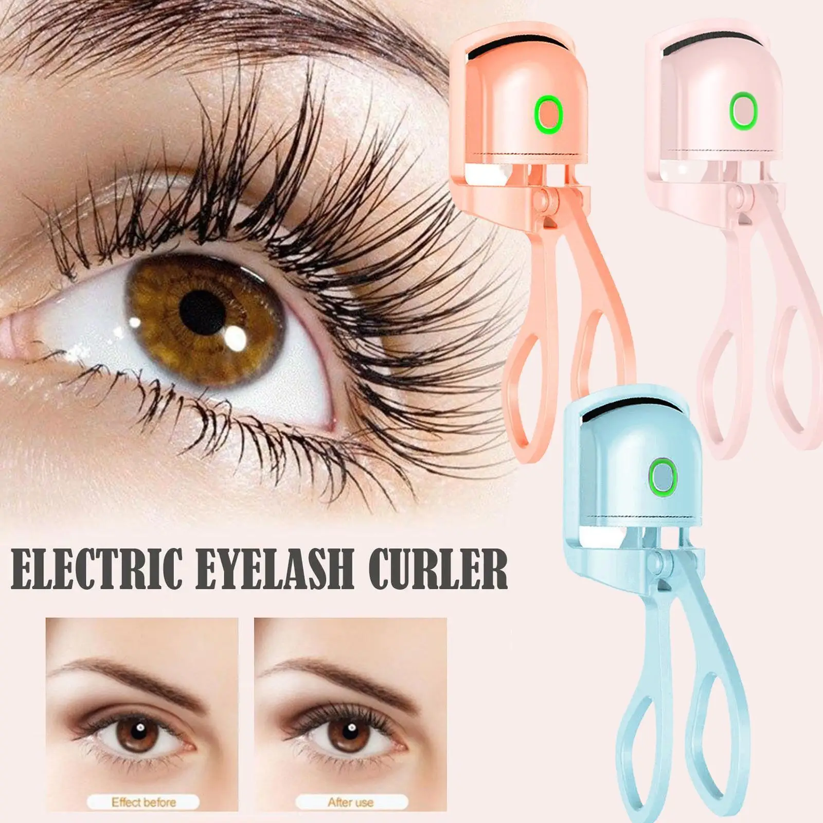 Electric Heated Eyelash Curler Long Lasting Eyelashes Curls Eye Lash