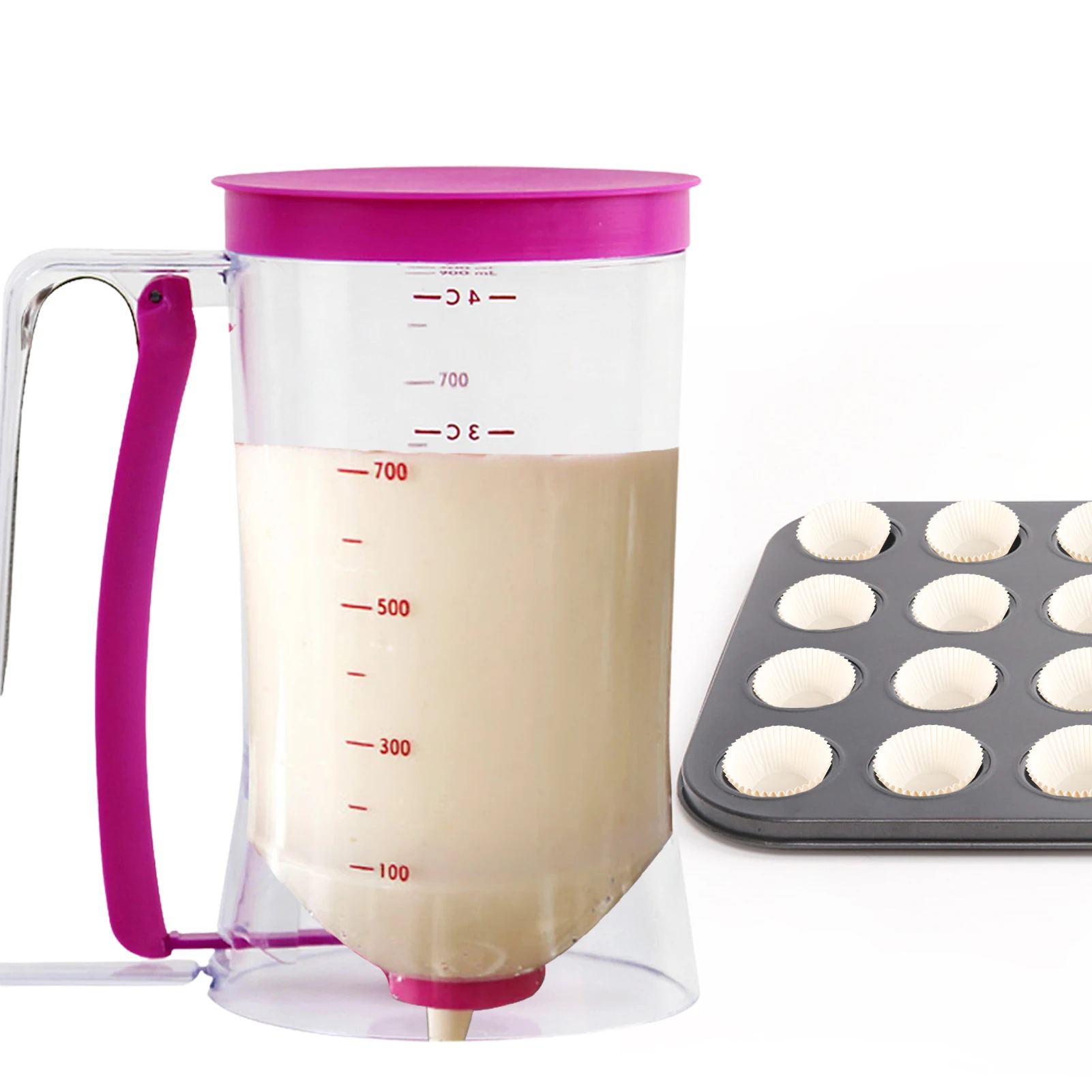 

900ml Pancake Batter Dispenser Flour Paste Separator With Calibration Baking Tool For Cupcake Waffles Muffin Mix Crepes Cake