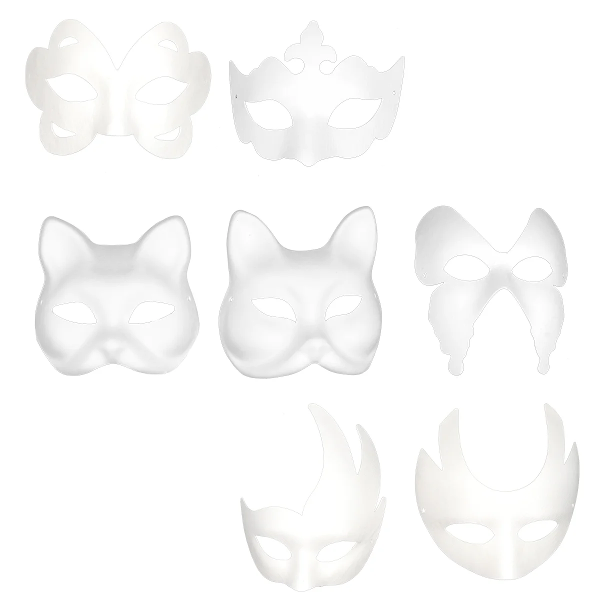 

DIY White Pulp Mask Paper Masks Paintable Face Cover Kids For Adults Hand-painted