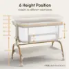 Baby Crib Headboard Shaker with Mattress and Soft Breathable Bed Sheet, Fully Mesh Side, 6 Adjustable Heights, 3 in 1 6
